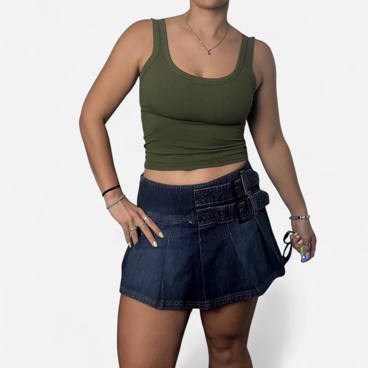 Pleated mini skirt