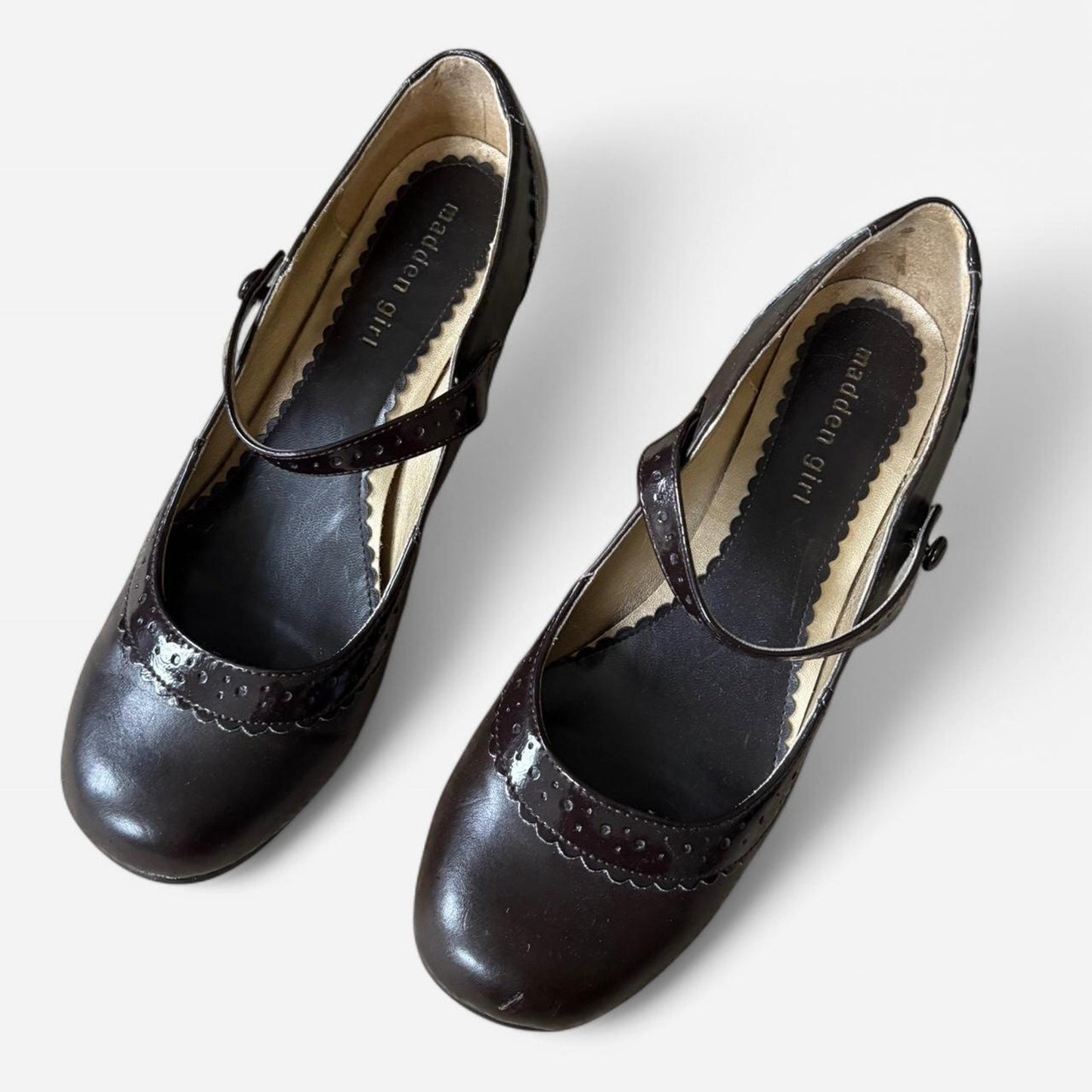 Brown Mary Jane Kitten Heels
