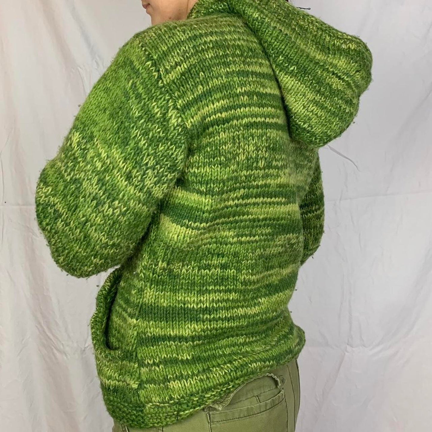 Green Knit Zip-Up