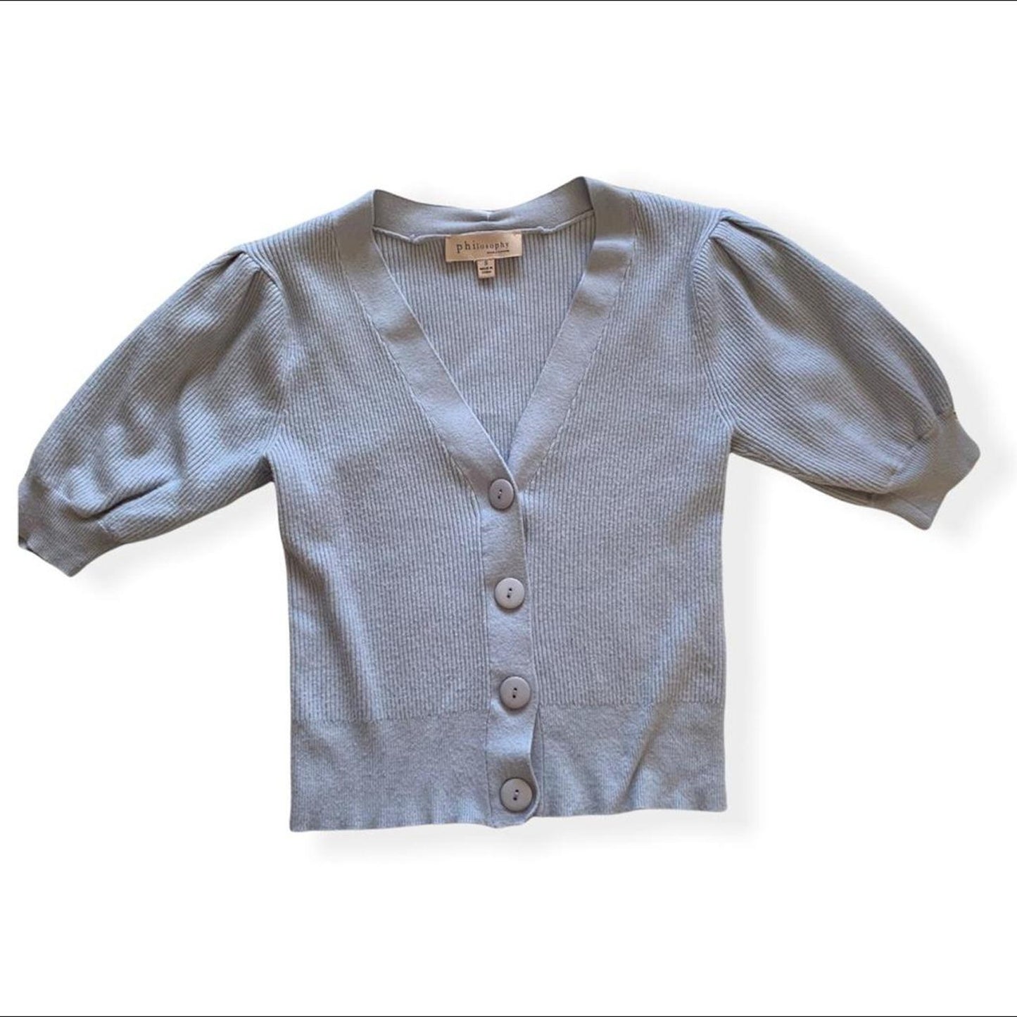 Blue Short Sleeve Cardigan