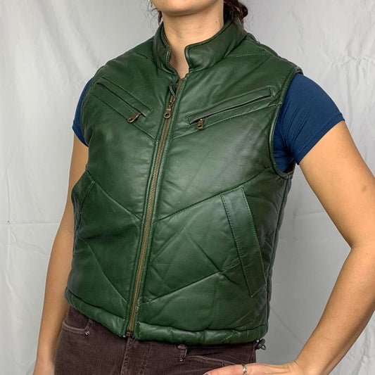 Leather Puffer Vest