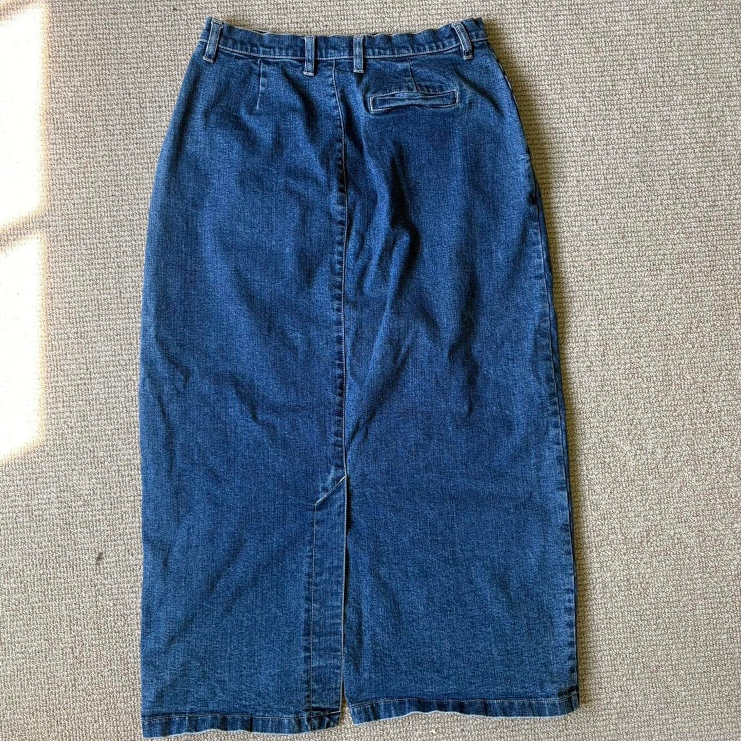 Dark Wash Denim Maxi Skirt
