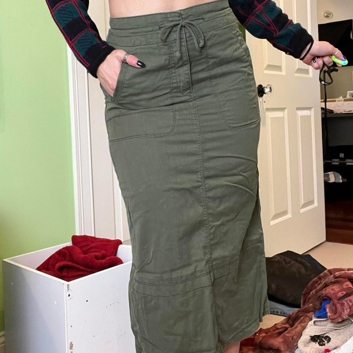 Green Cargo Skirt