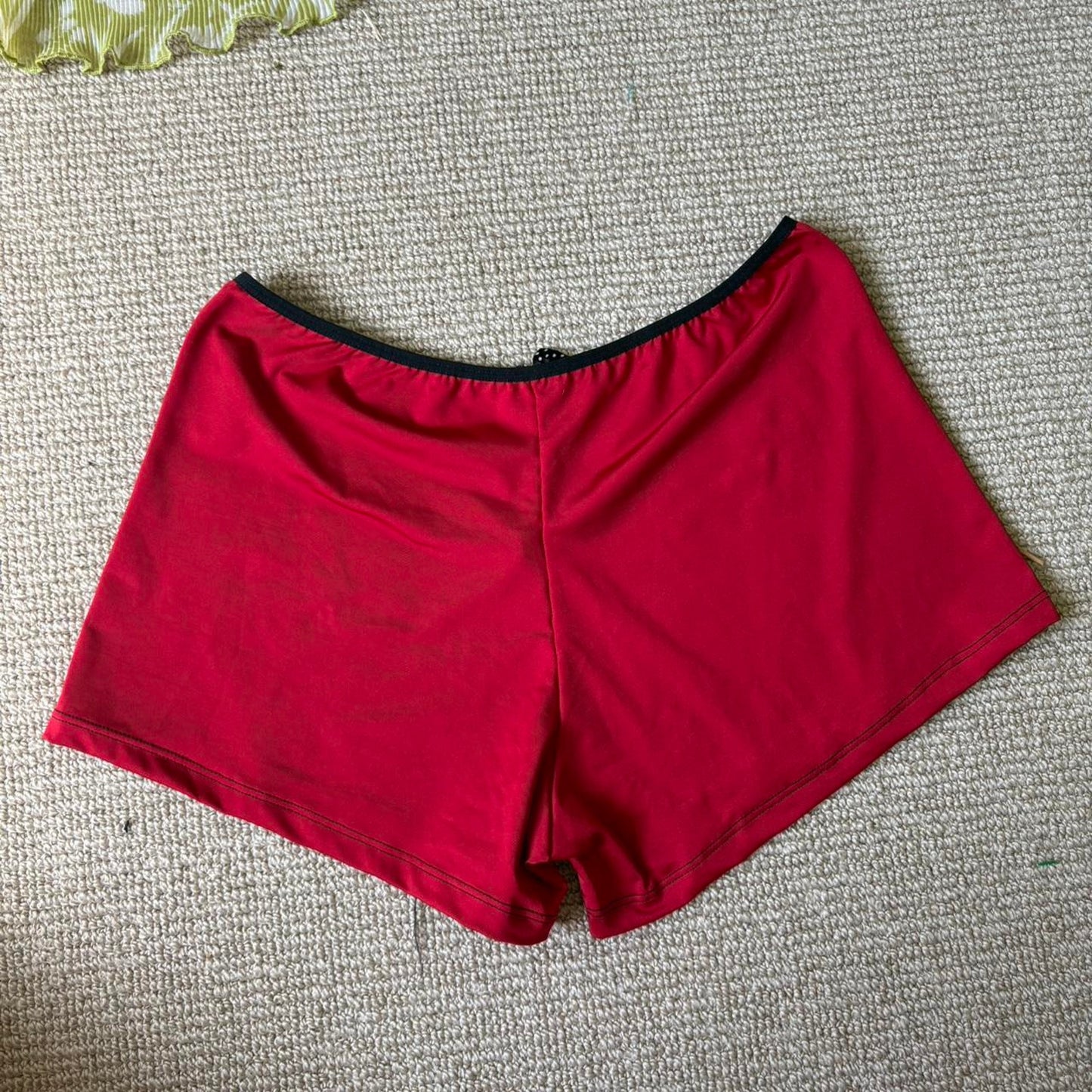 Red Micro Mini Shorts