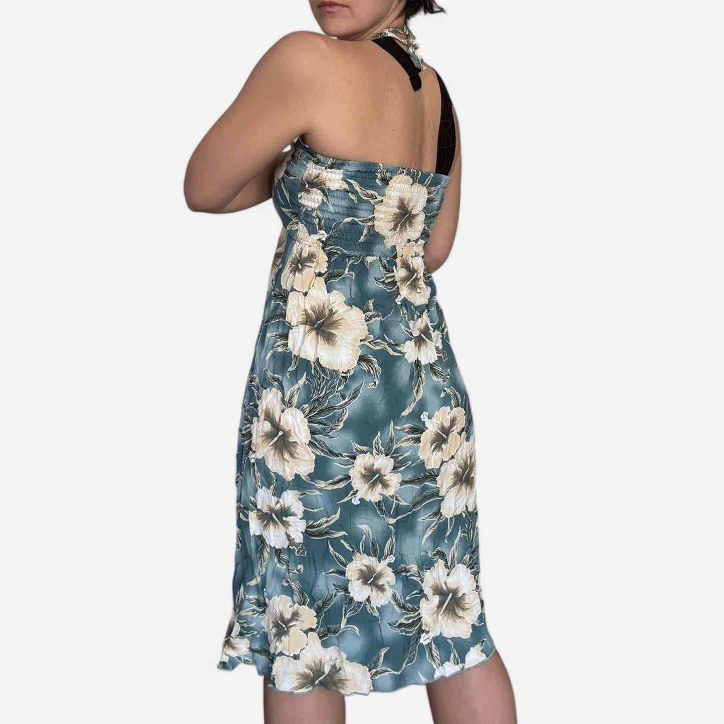 Tropical Print Halter Dress