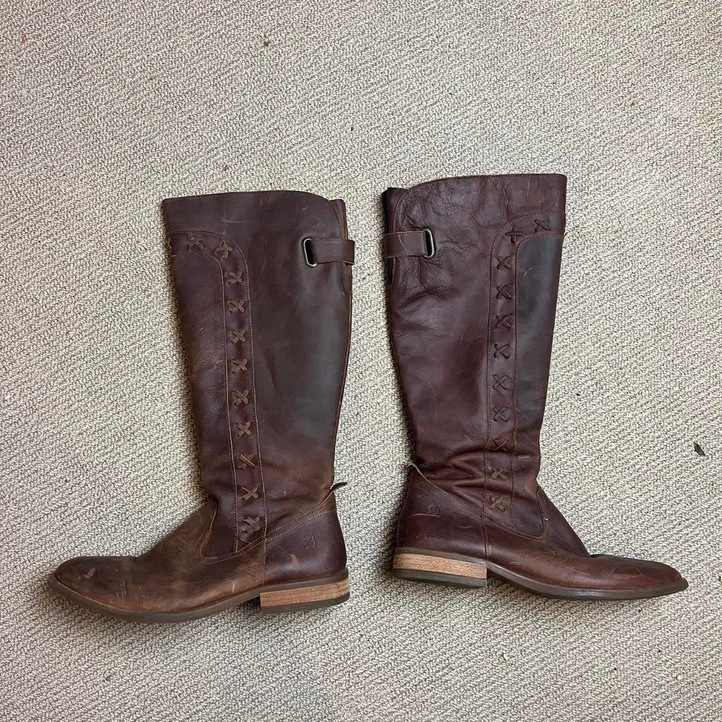 Brown Leather Knee High Boots