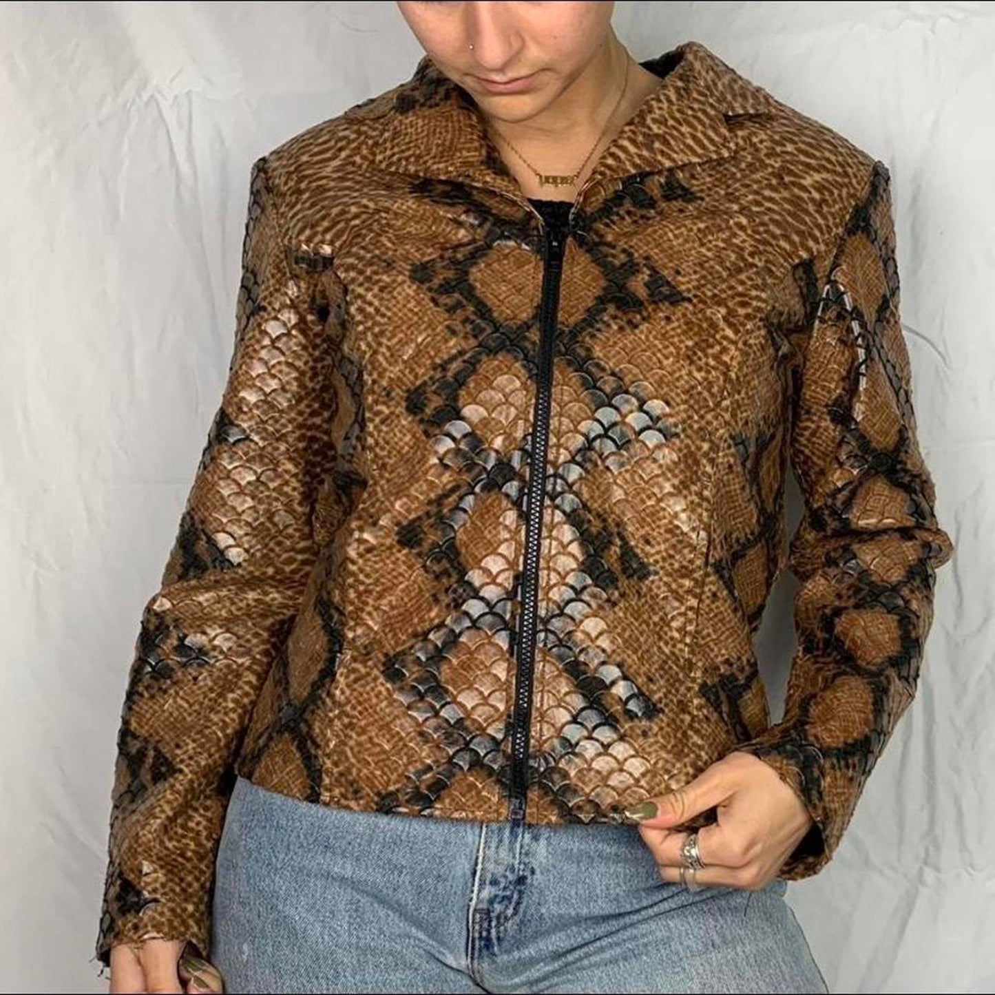 Snakeskin Print Blazer