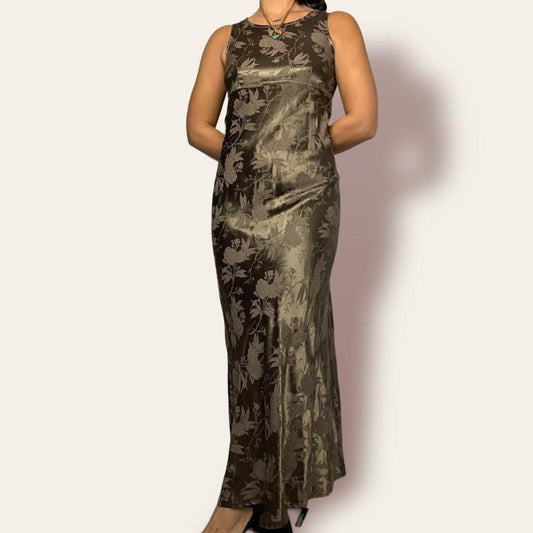 Brown Floral Maxi Dress