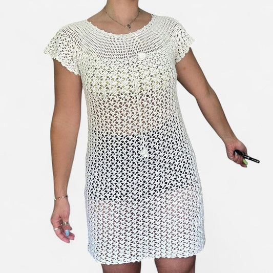 White Crochet Dress