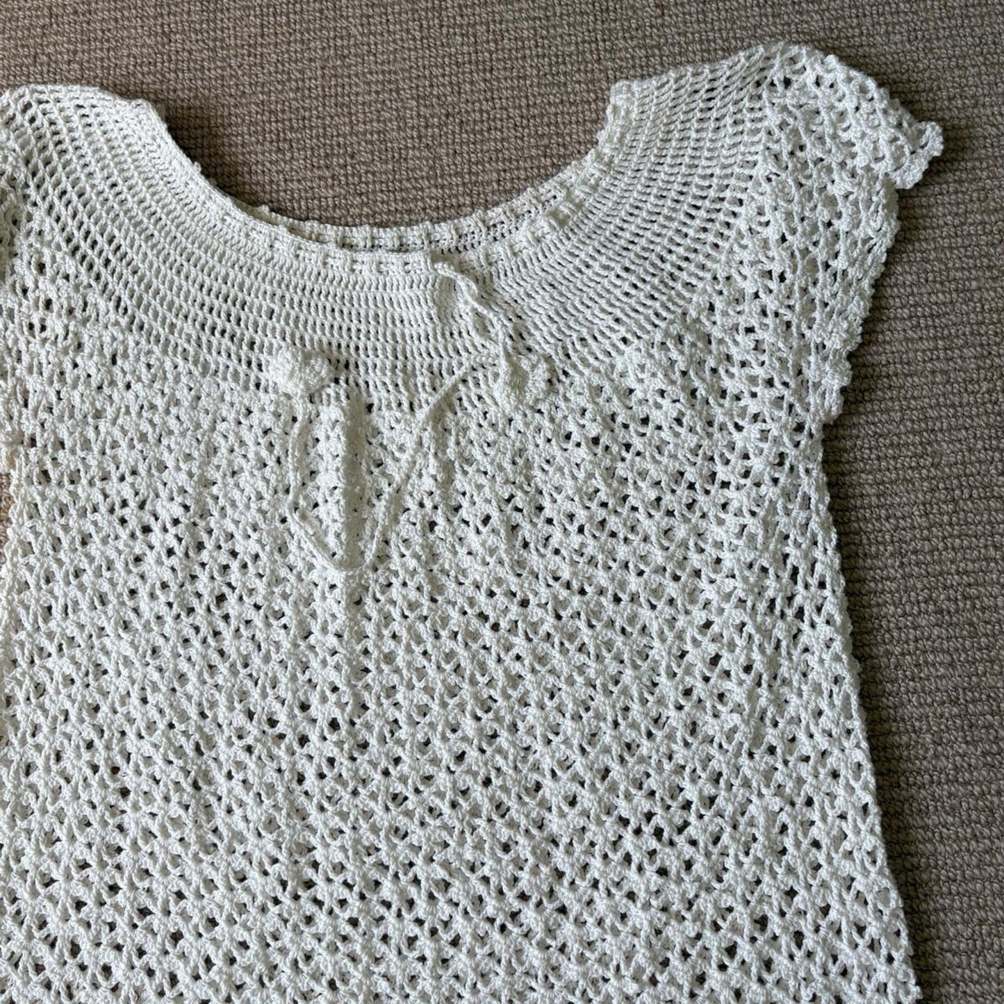 White Crochet Dress