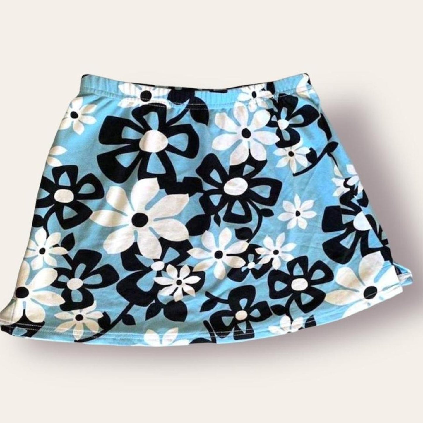 Blue floral vintage tennis skirt