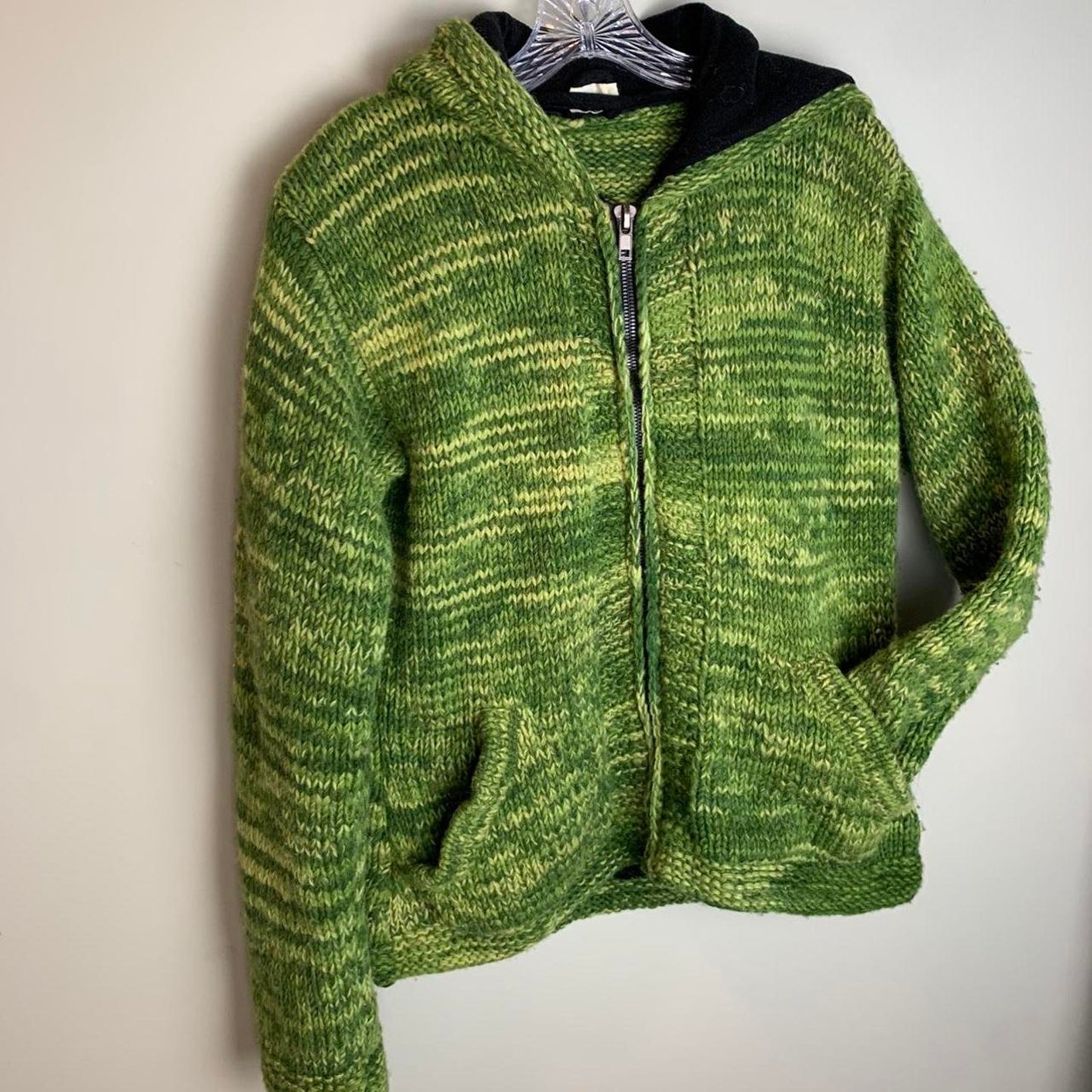 Green Knit Zip-Up