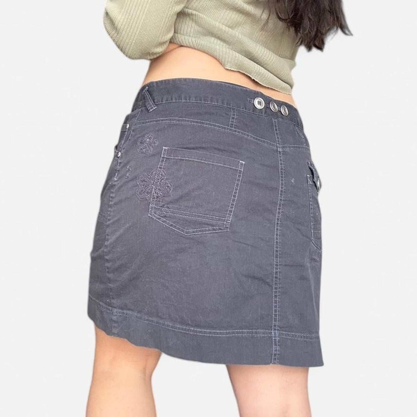 Grey Cargo Skirt