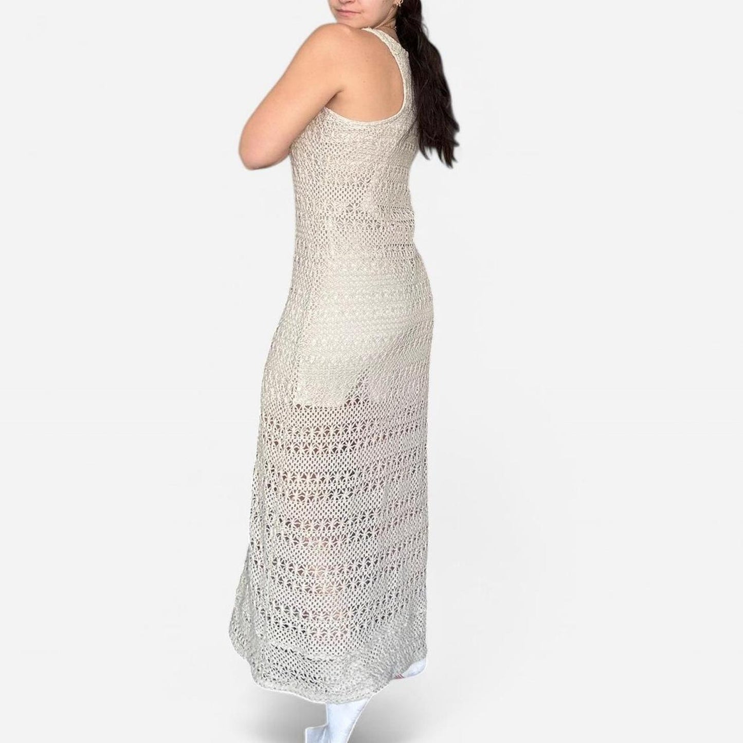 Cream Crochet Maxi Dress