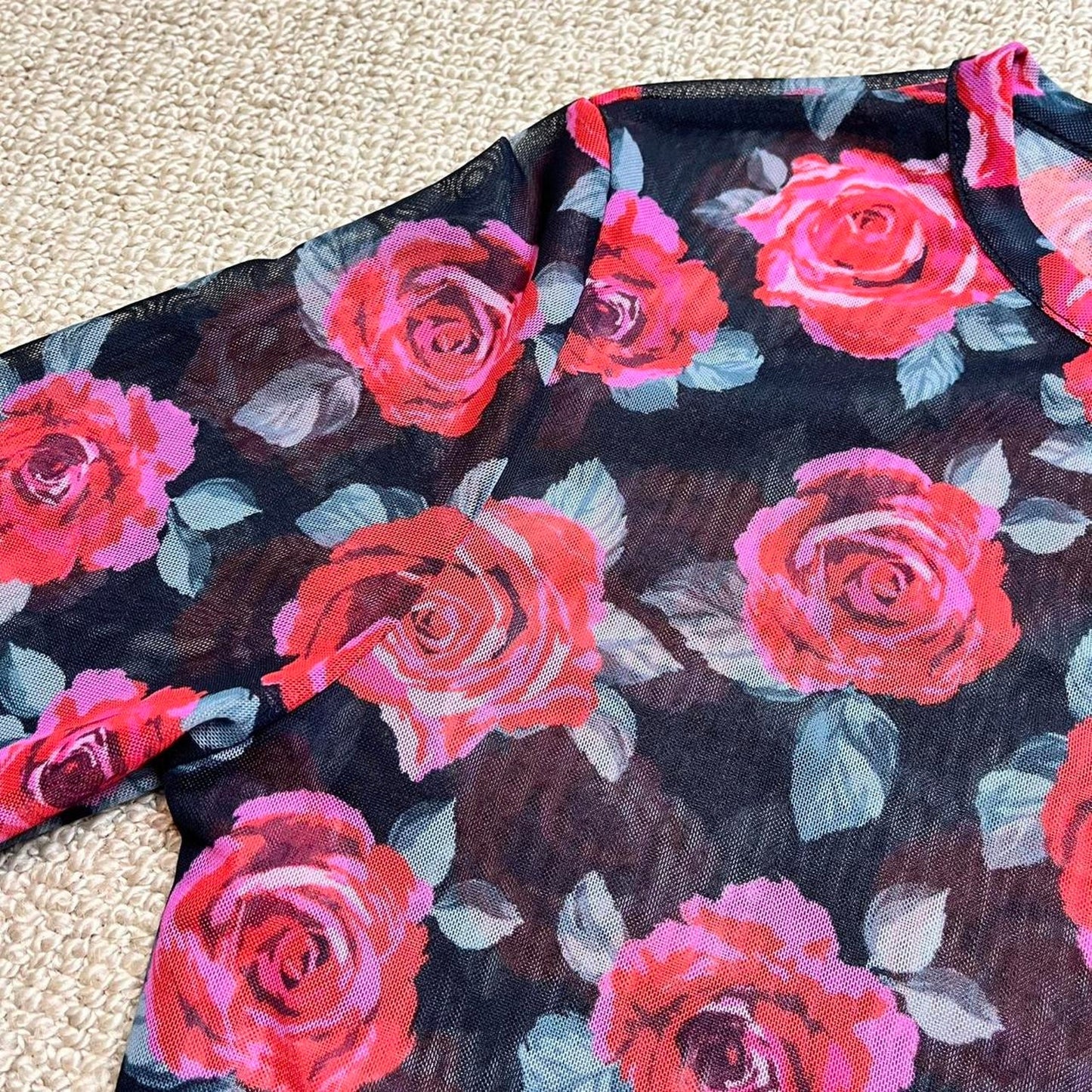 Rose Mesh Top