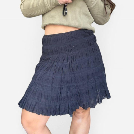 Navy Tiered Skirt