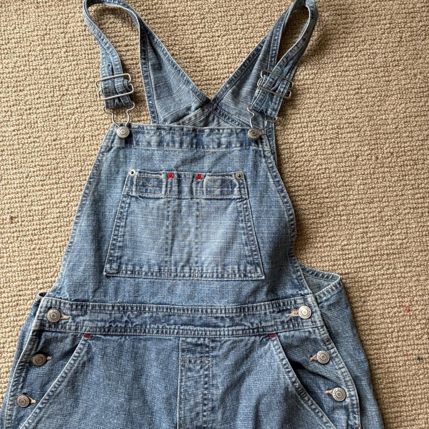 Denim Cropped Overalls