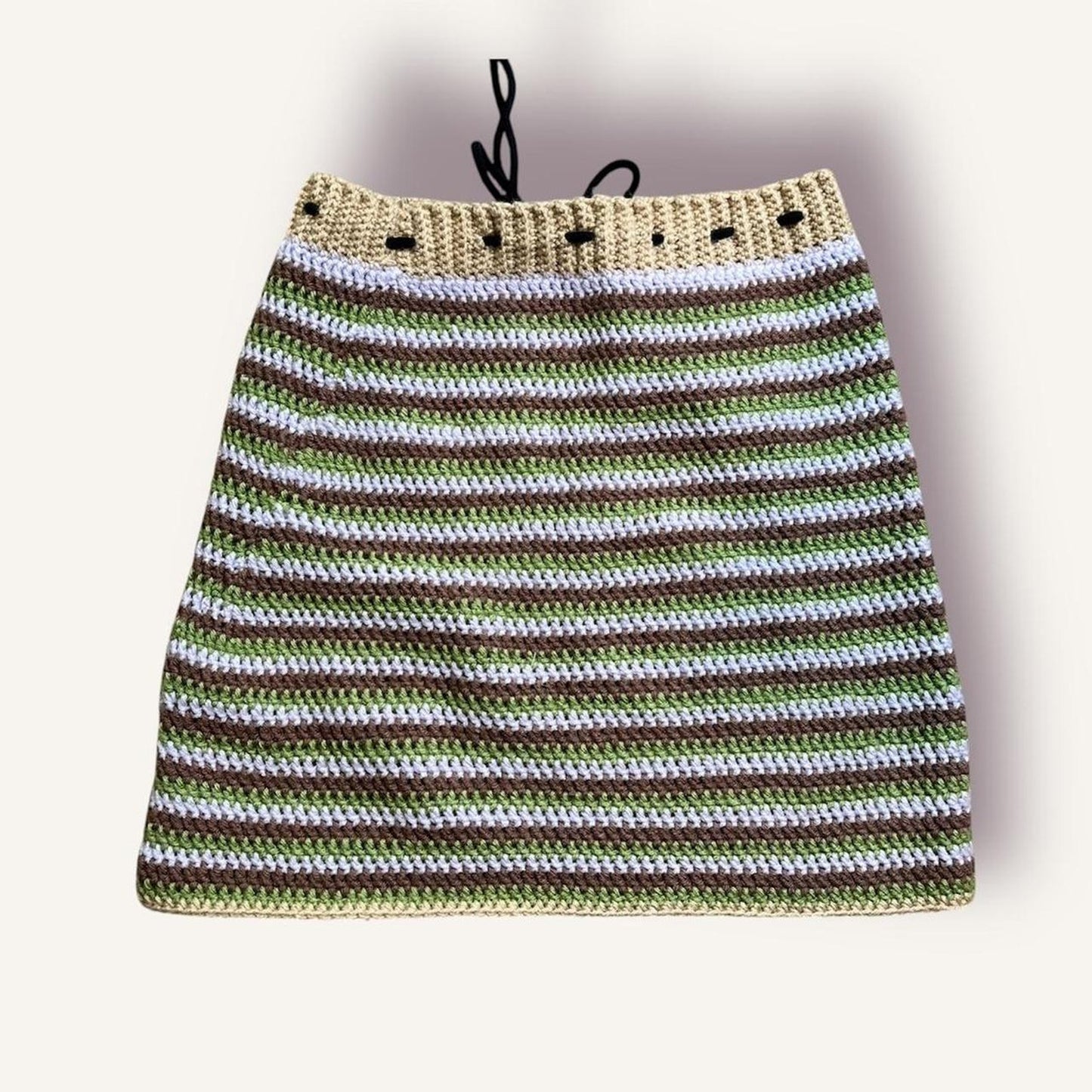 Striped Crochet Mini Skirt