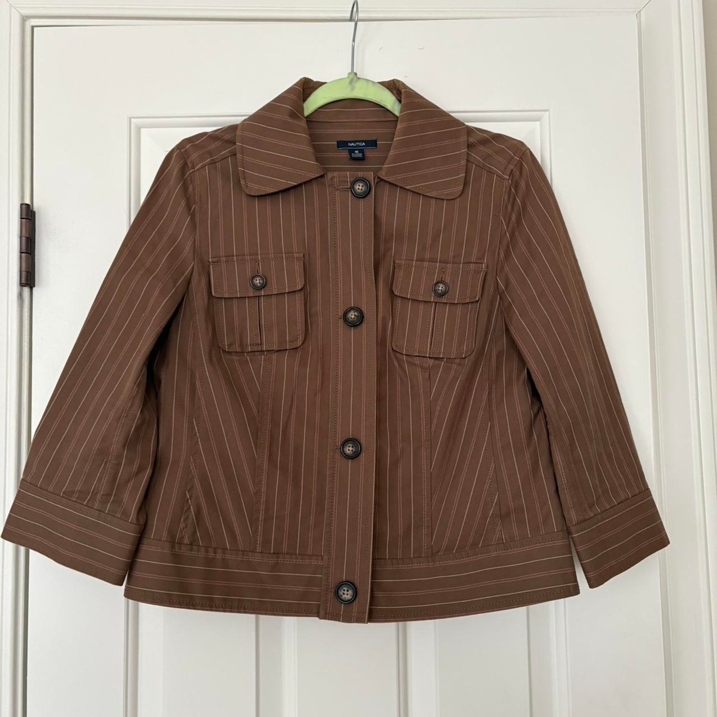 Striped  Button Up Jacket