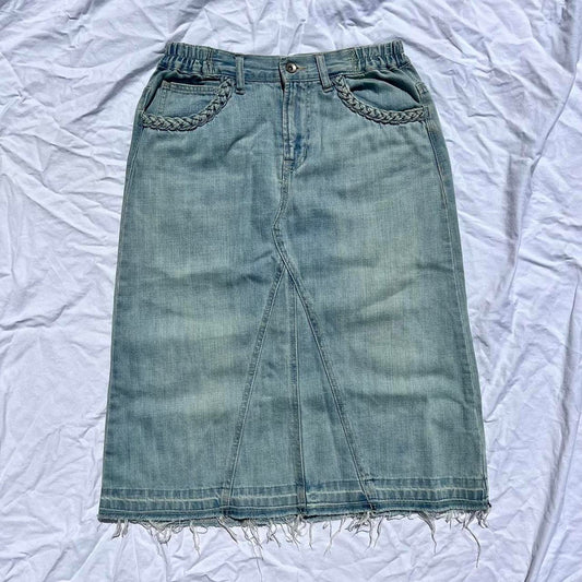 Midi denim skirt