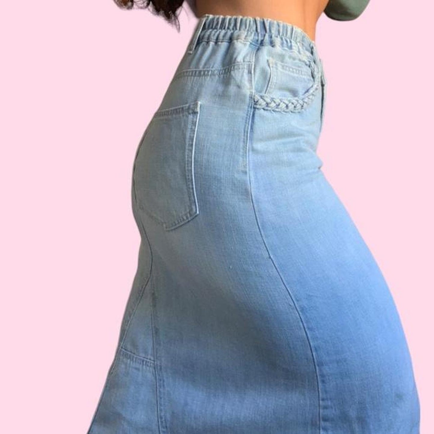 Midi denim skirt