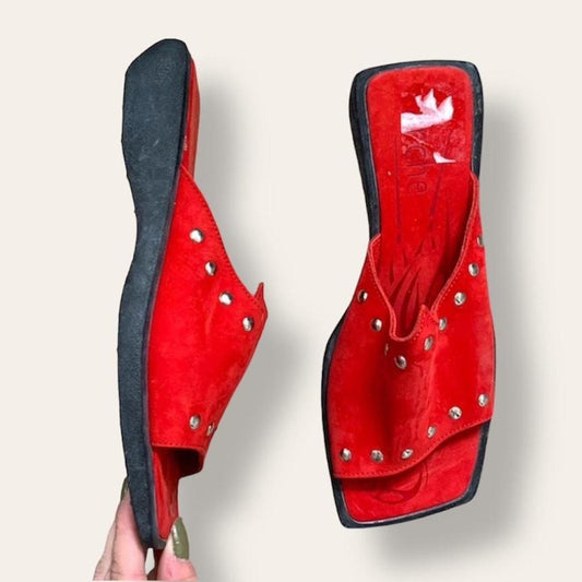 Red Leather Sandals