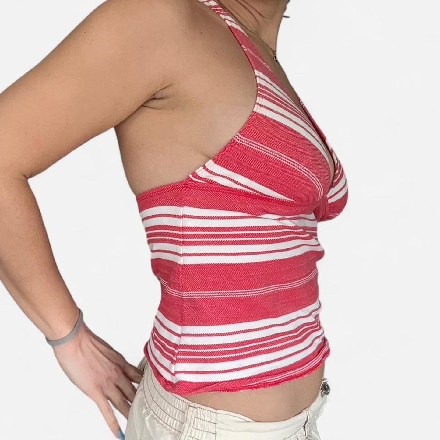 Striped halter top