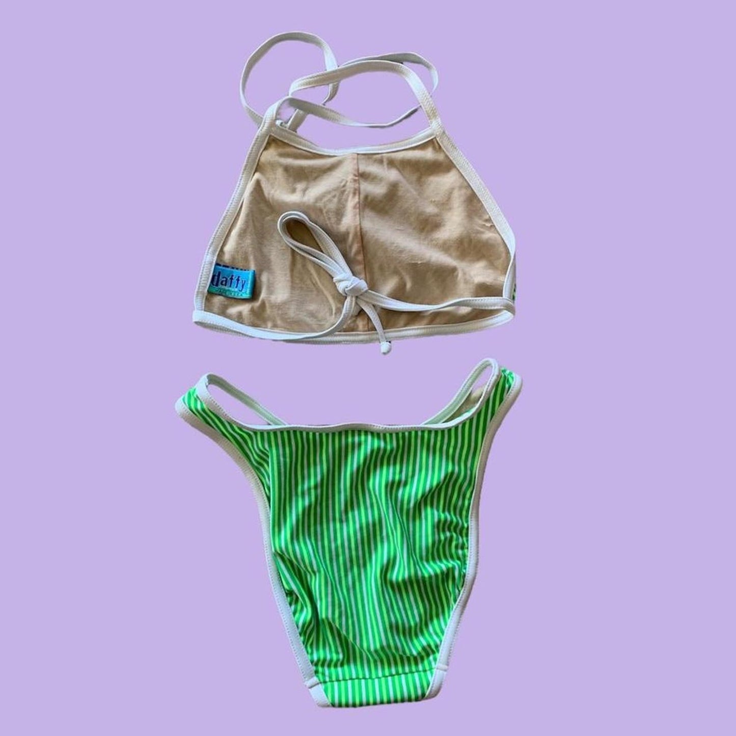 Green Striped Bikini