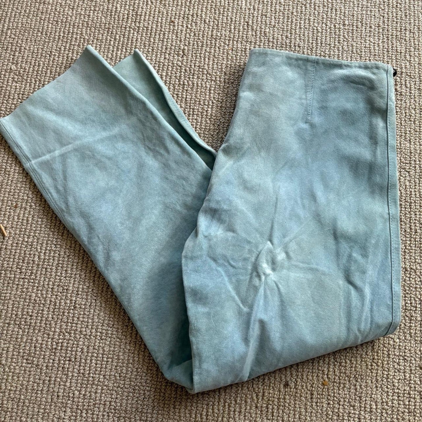 Blue Suede Capri Pants