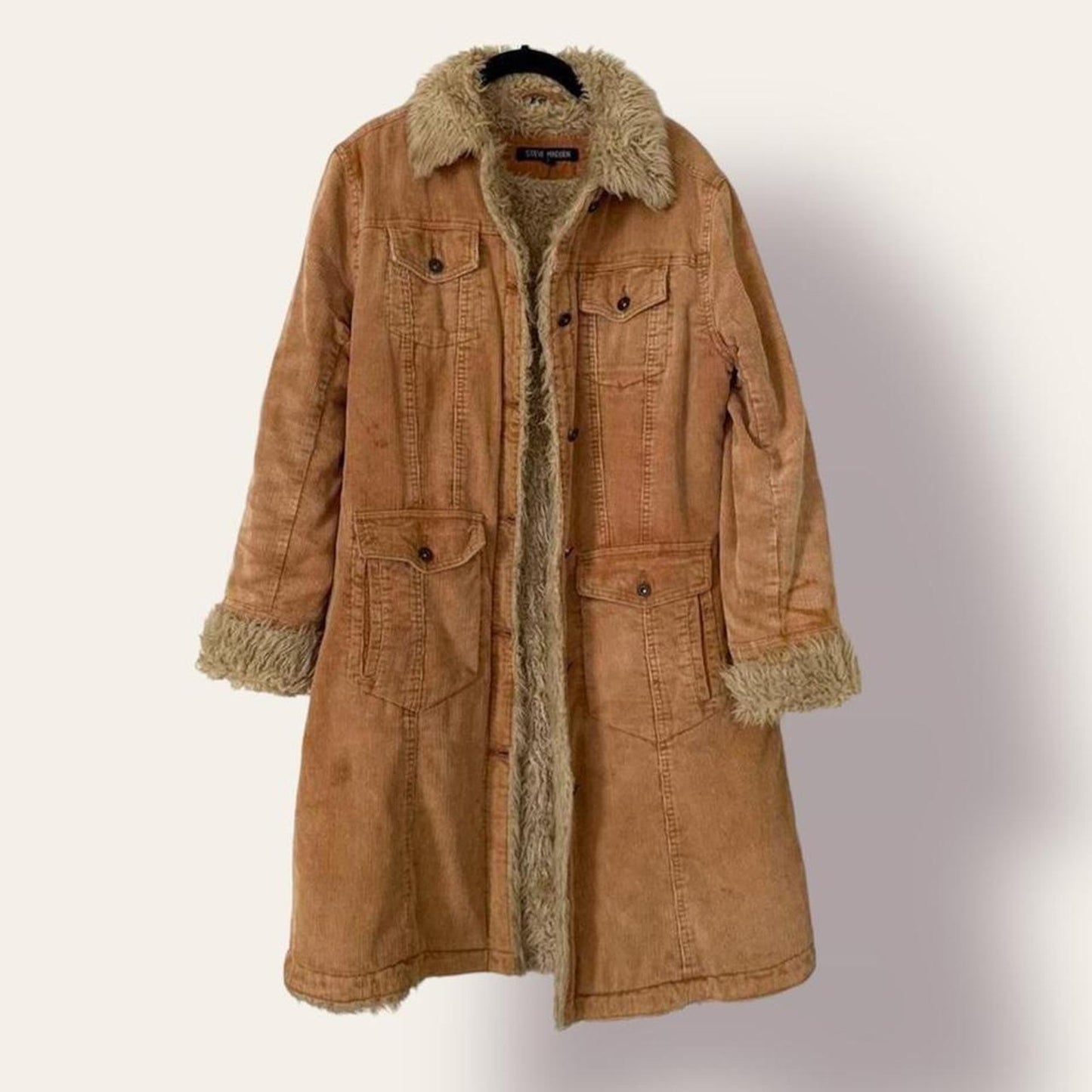 Sherpa & Corduroy Long Coat