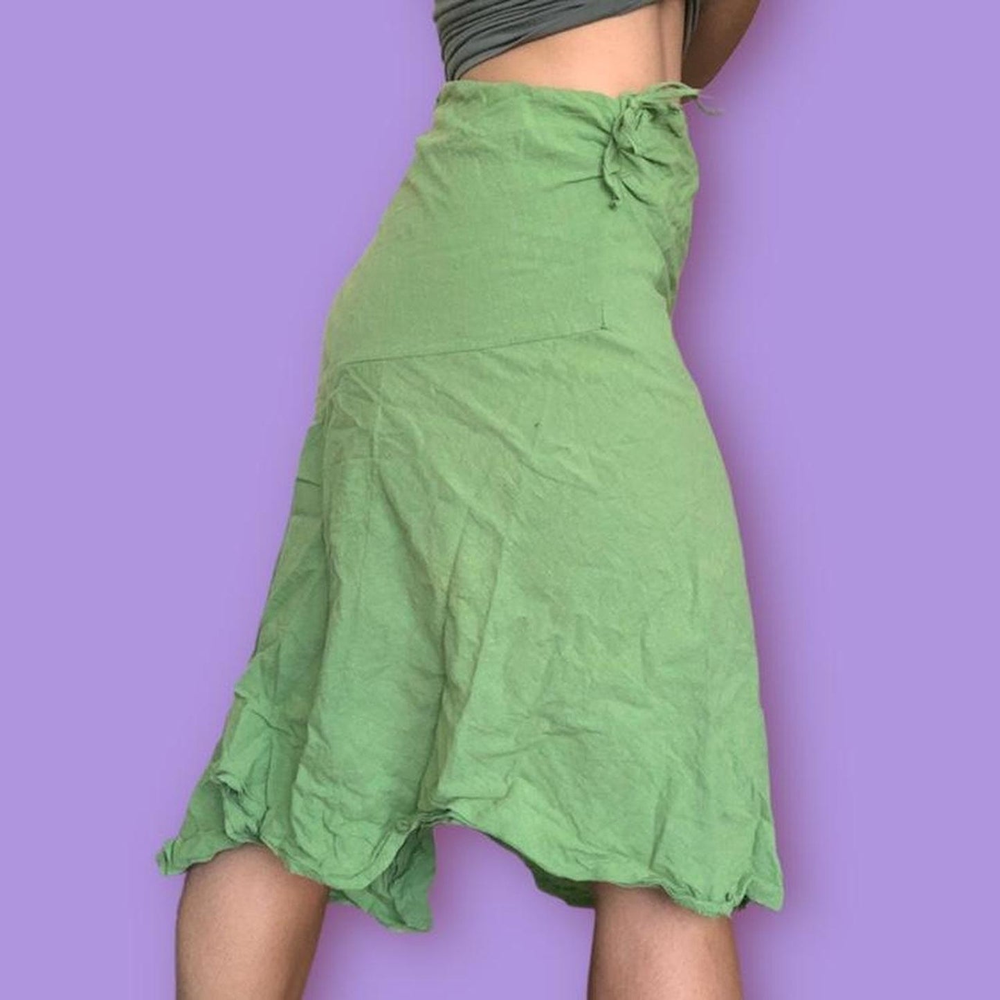 Asymmetrical Green Skirt