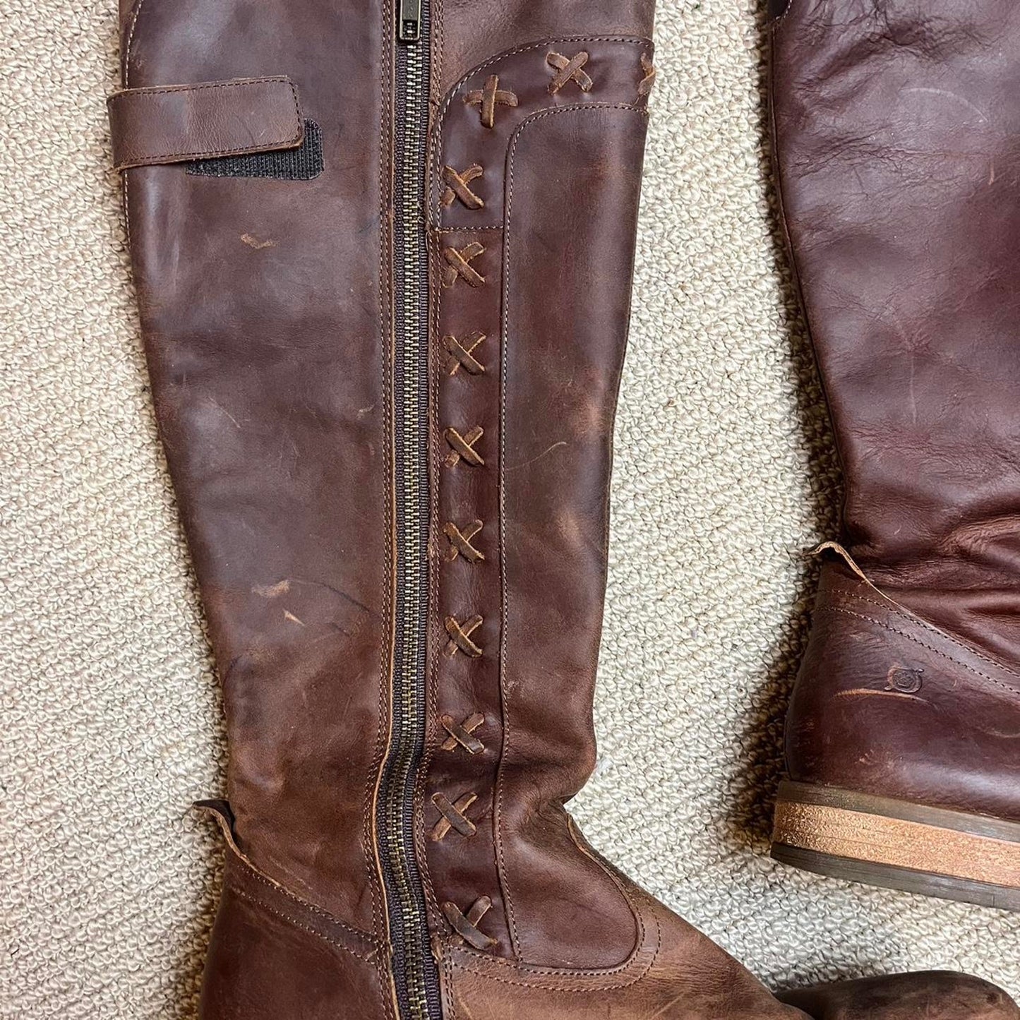 Brown Leather Knee High Boots