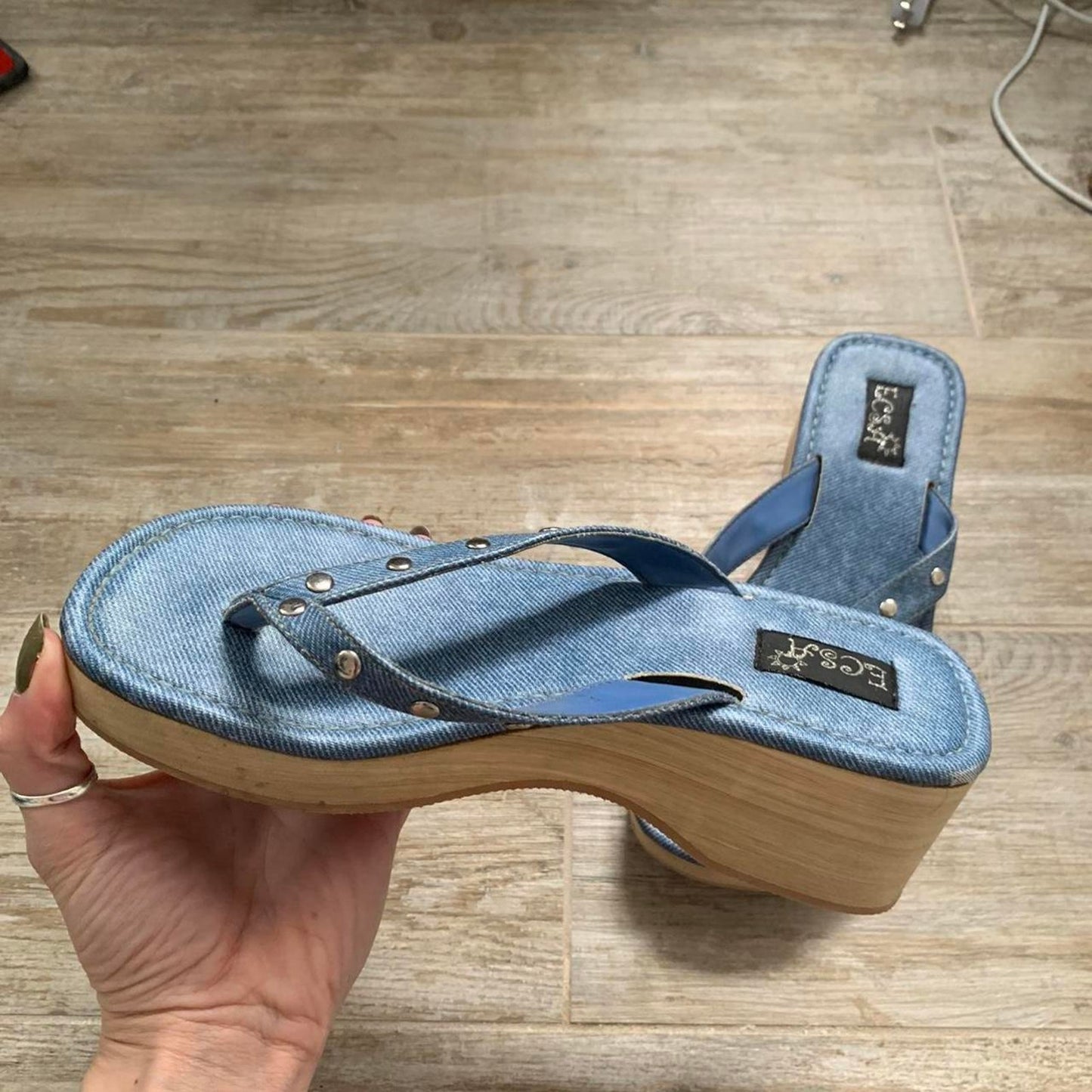 Y2k Denim Platform Sandals