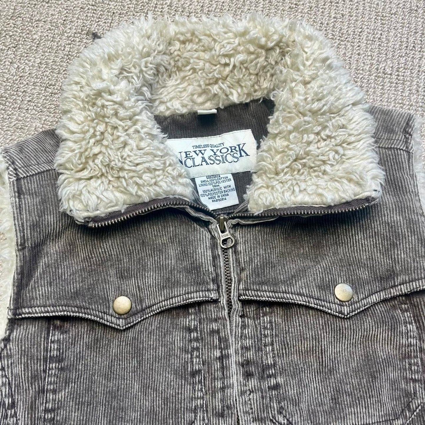 Corduroy Faux Fur Vest