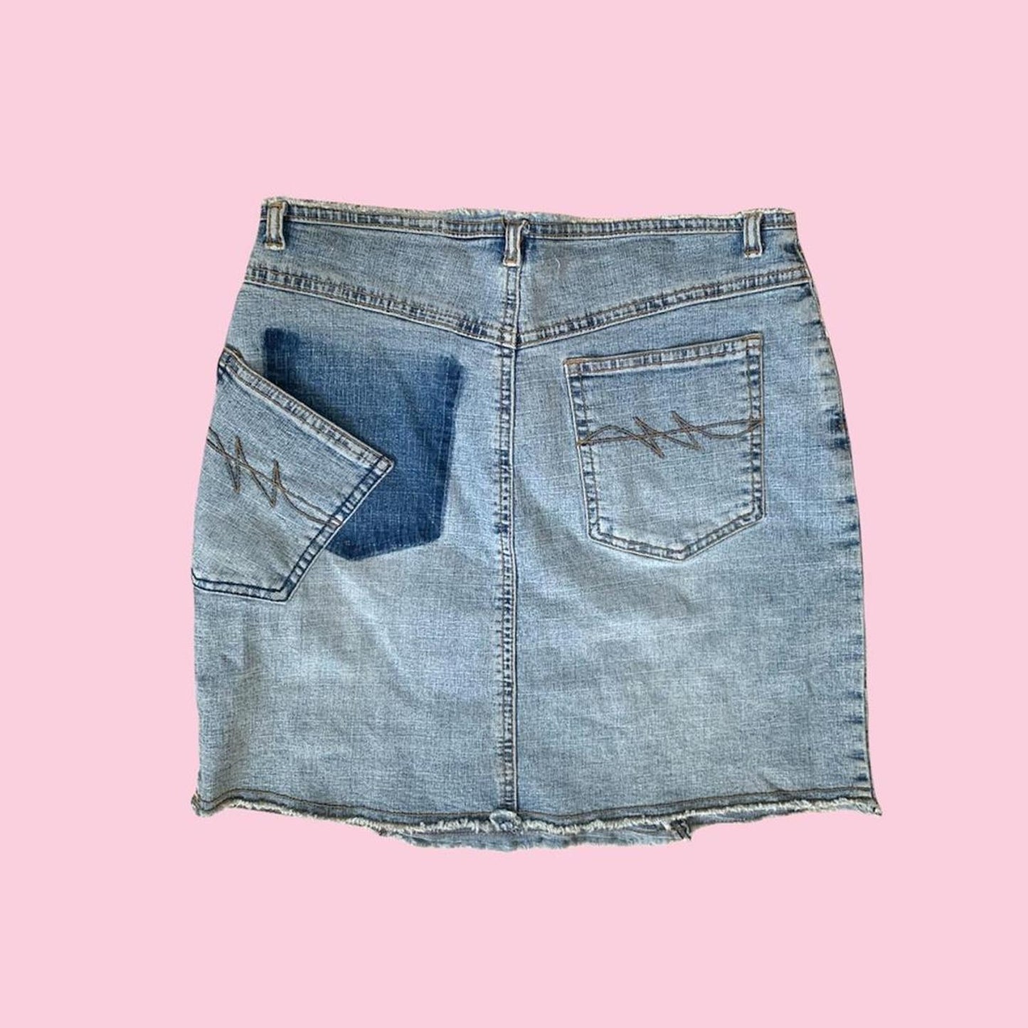 Patchwork Denim Mini Skirt