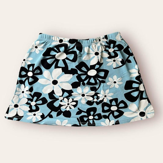 Blue floral vintage tennis skirt