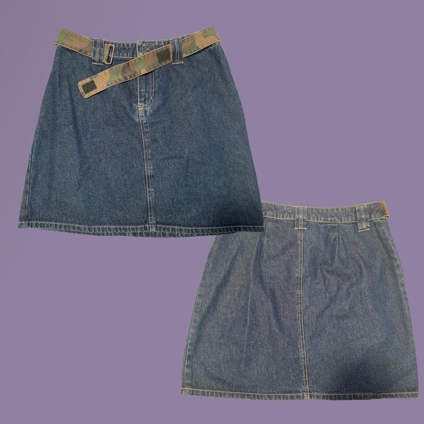 Denim and Camo Mini Skirt