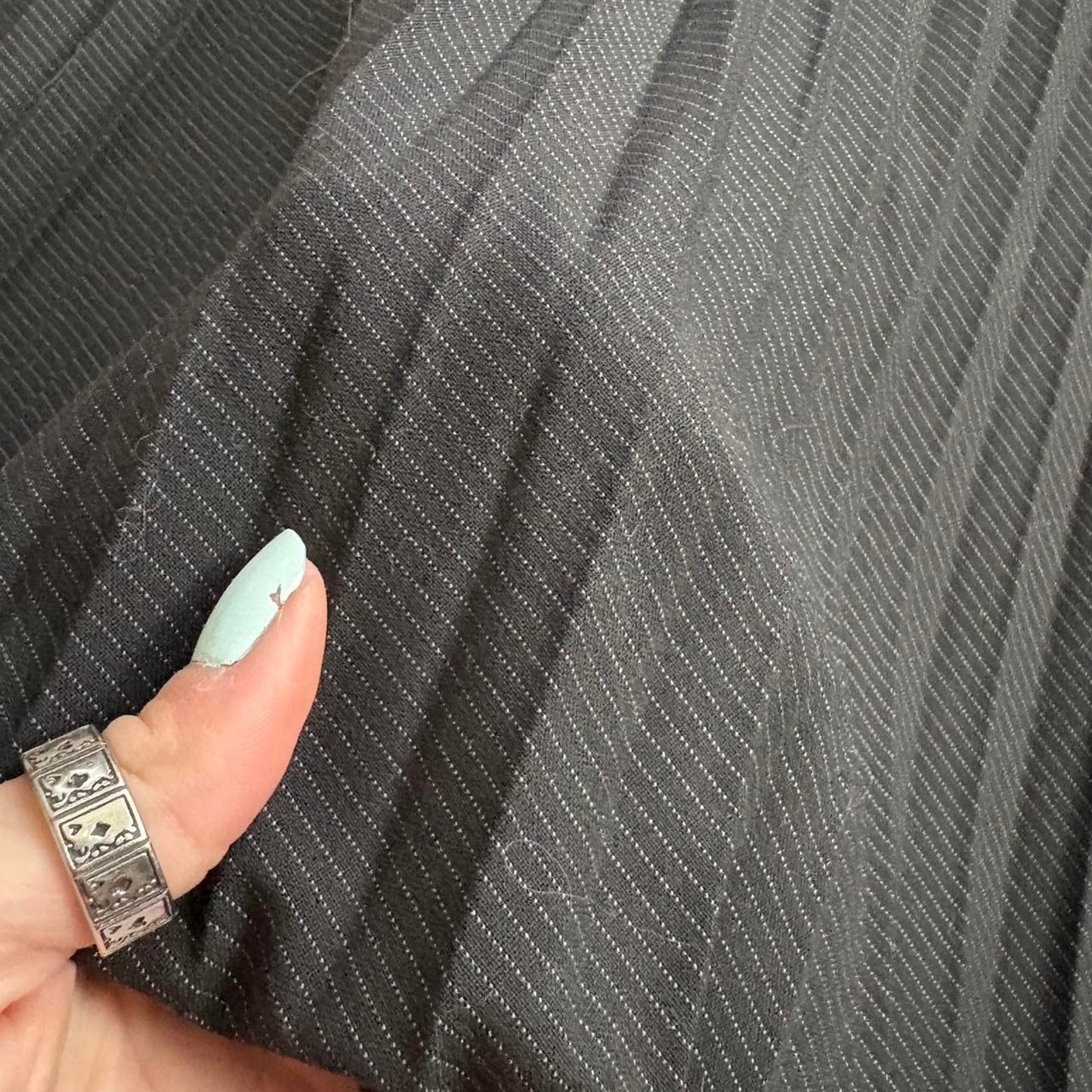 Pleated Pinstripe Midi Skirt