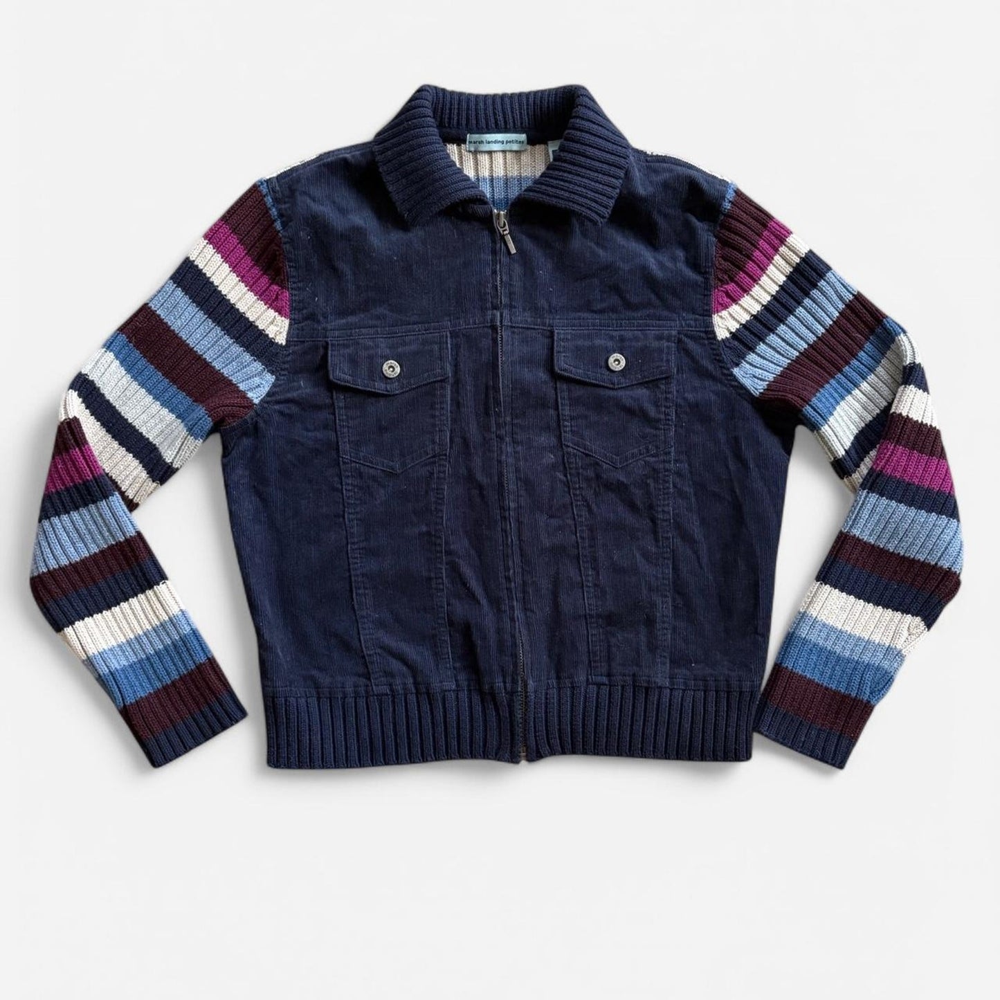 Striped Knit/ Corduroy Jacket