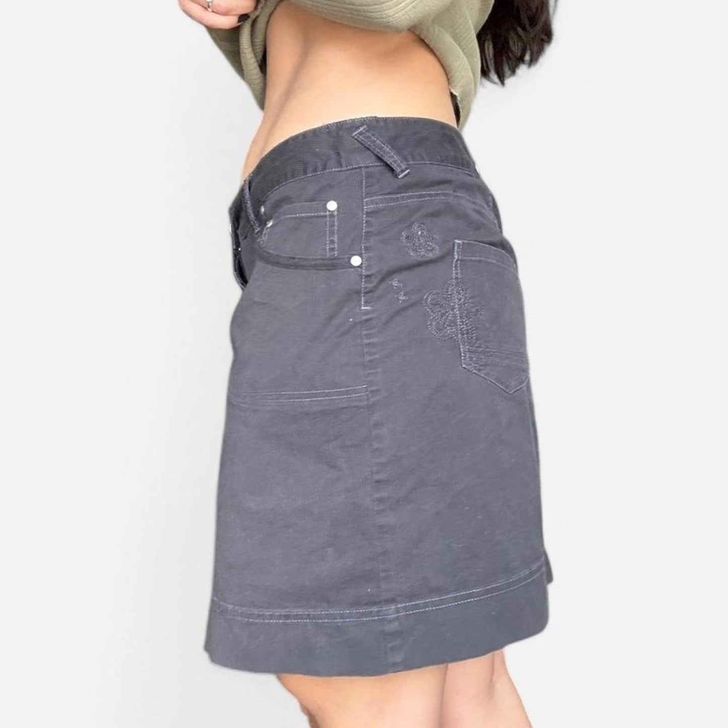 Grey Cargo Skirt