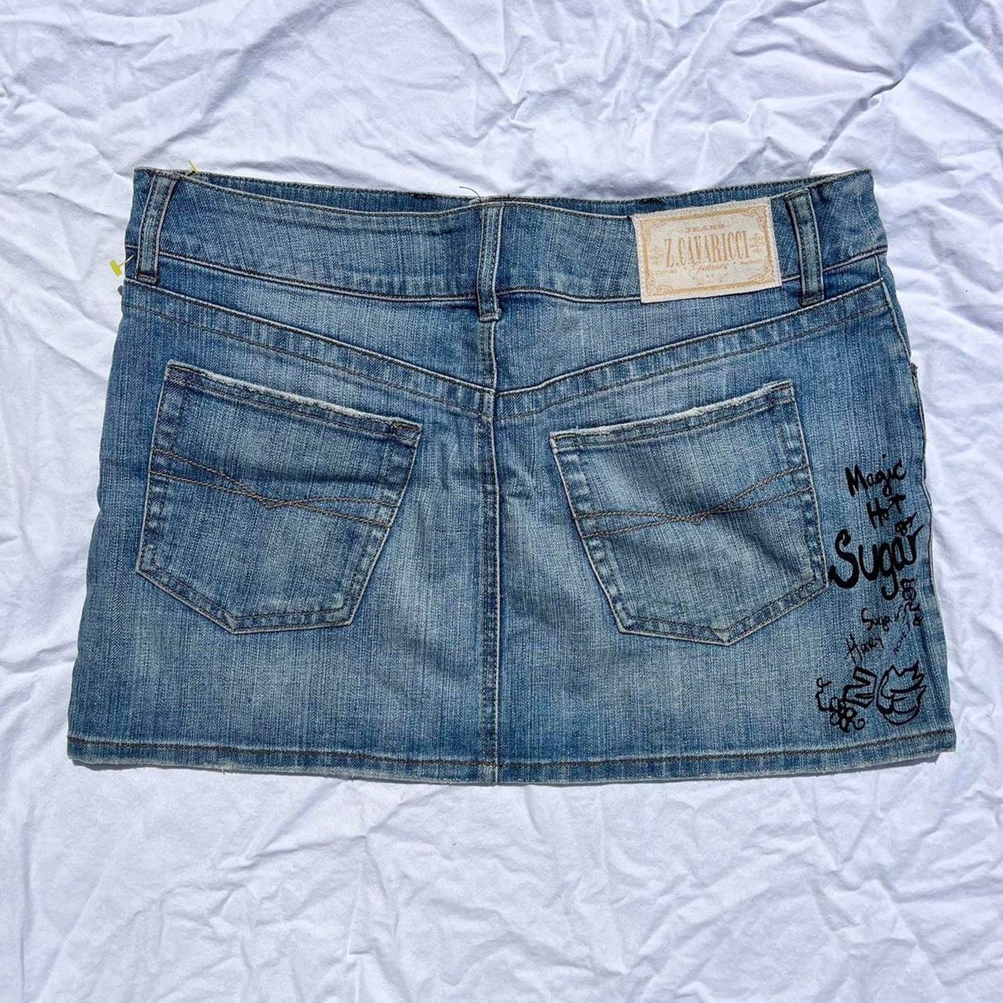 Graphic Denim Mini Skirt