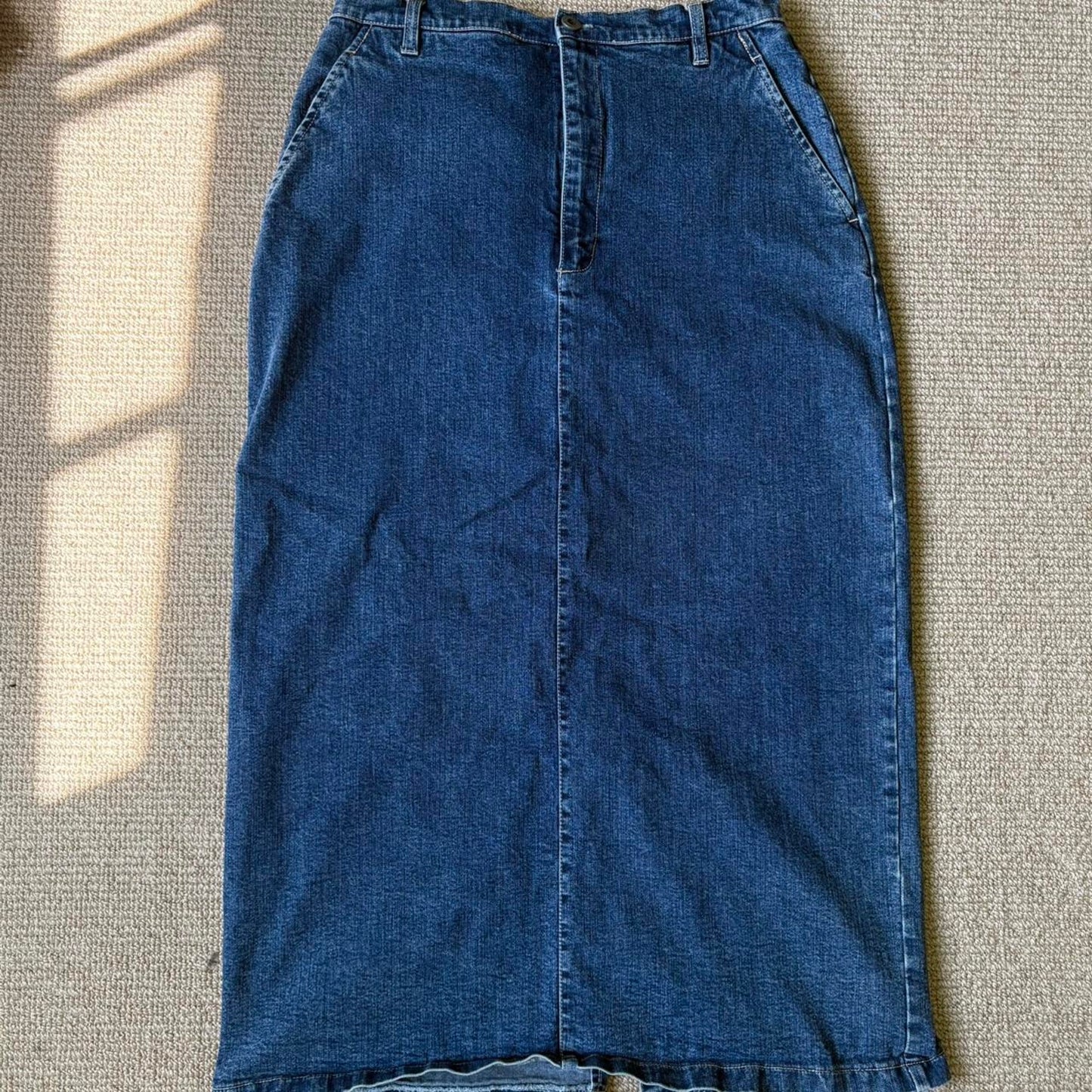 Dark Wash Denim Maxi Skirt