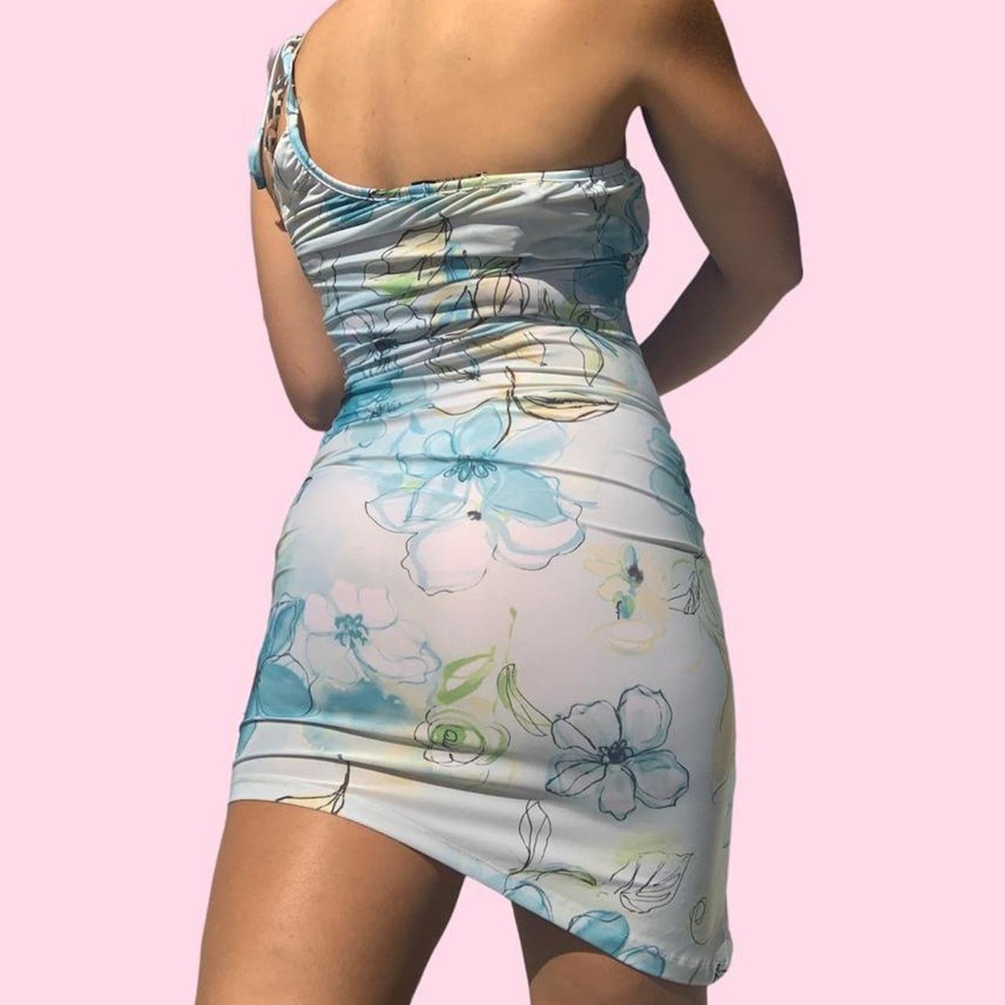 Floral One Shoulder Mini Dress