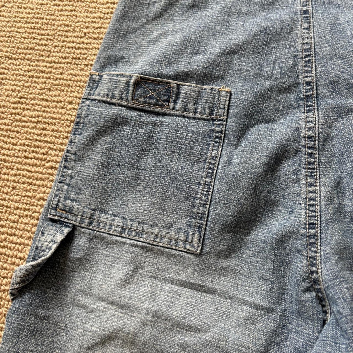 Denim Cropped Overalls