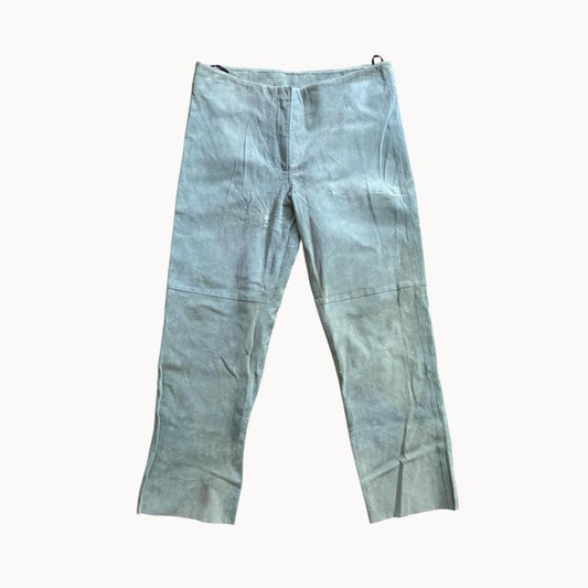 Blue Suede Capri Pants