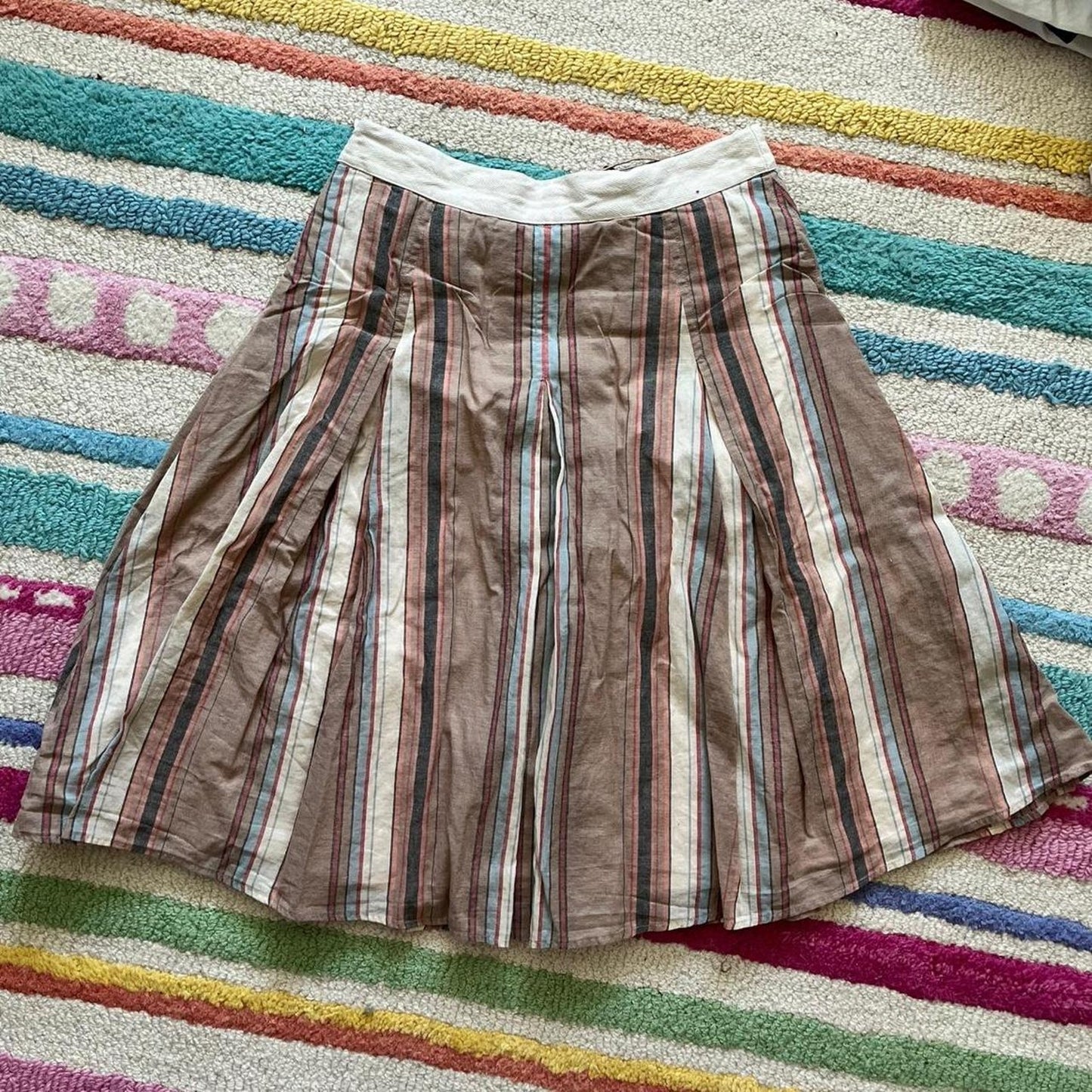 Striped midi skirt