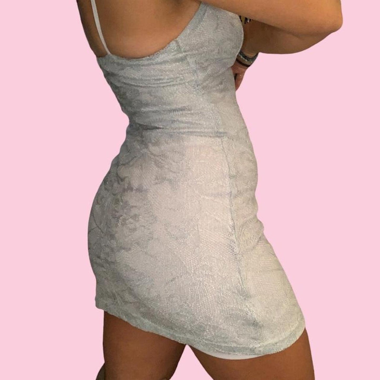 Baby Blue Lace Mini Dress