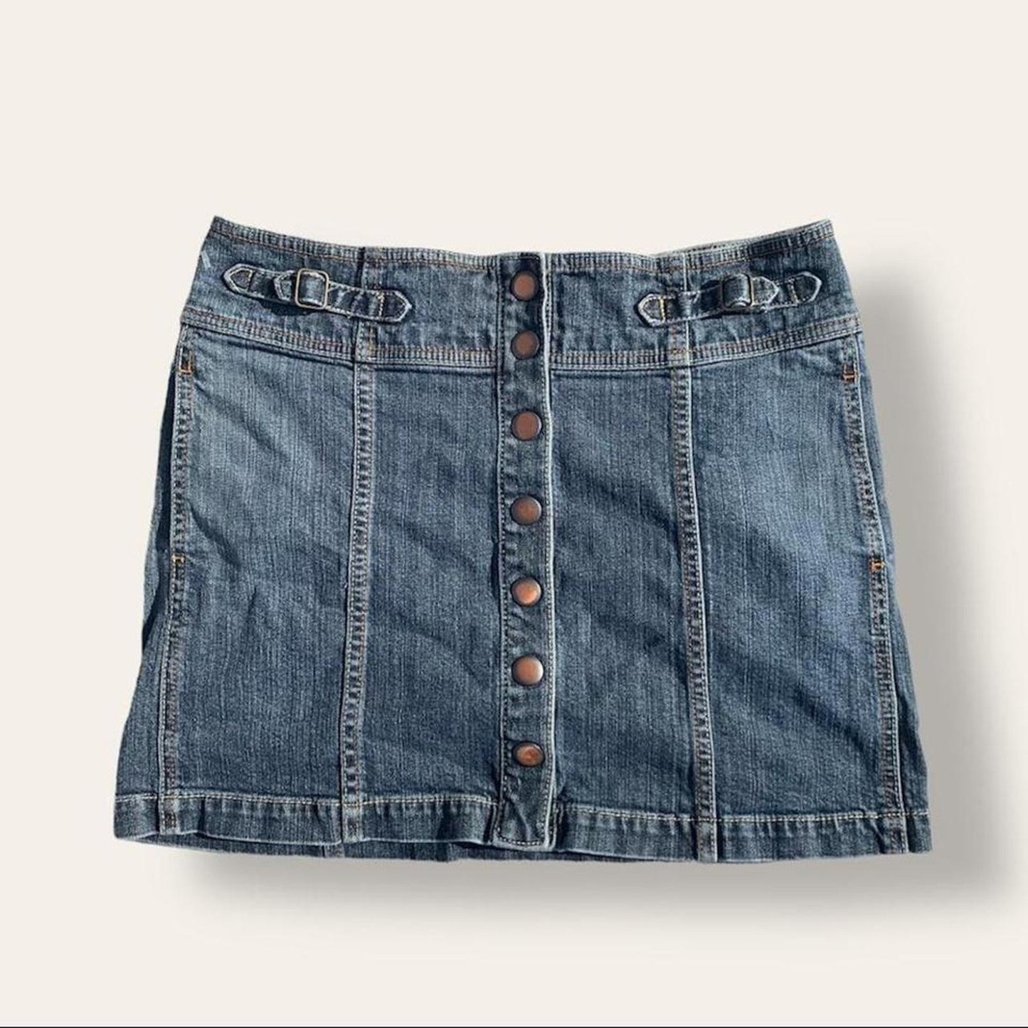 Denim Button Up Mini Skirt