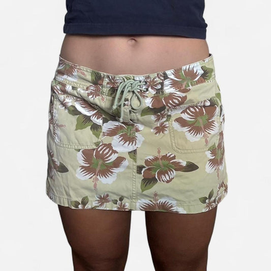 Tropical print mini skort