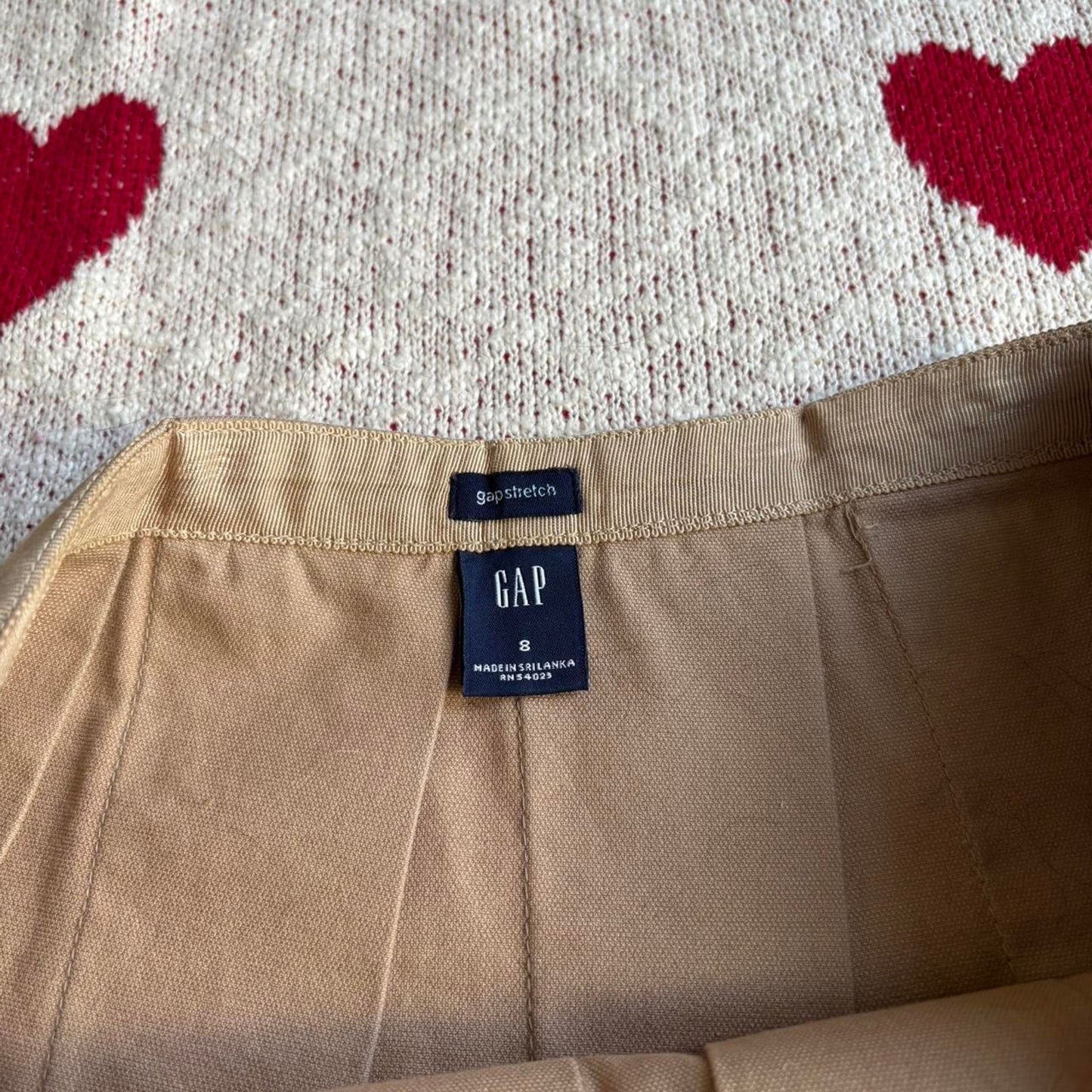 Tan Pleated Midi Skirt